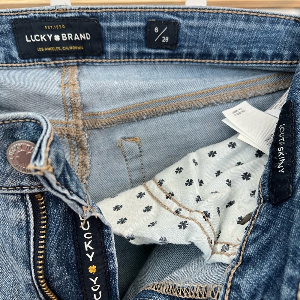 LUCKY BRAND cropped jeans LOLITA SKINNY women’s ankle denim MID RISE size 6/28